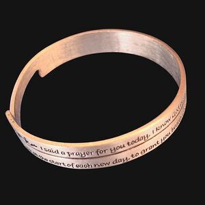 Inspirational Pewter Bangle Bracelet Engraved Unisex I said a prayer for you VTG